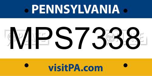 MPS7338 Pennsylvania License Plate