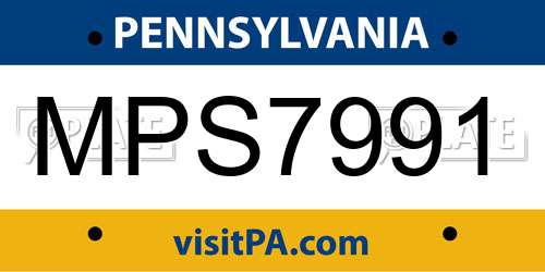 MPS7991 Pennsylvania License Plate