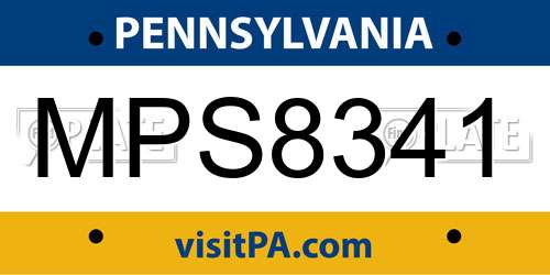 MPS8341 Pennsylvania License Plate