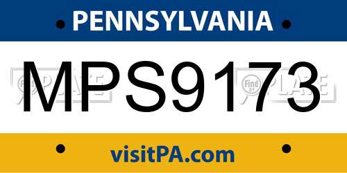 MPS9173 Pennsylvania License Plate