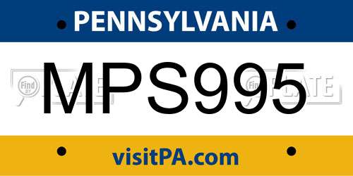 MPS995 Pennsylvania License Plate