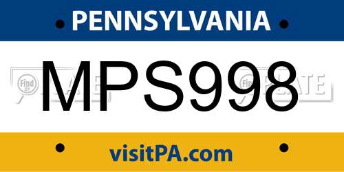 MPS998 Pennsylvania License Plate