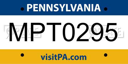 MPT0295 Pennsylvania License Plate
