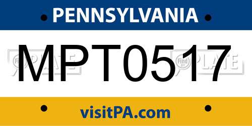 MPT0517 Pennsylvania License Plate