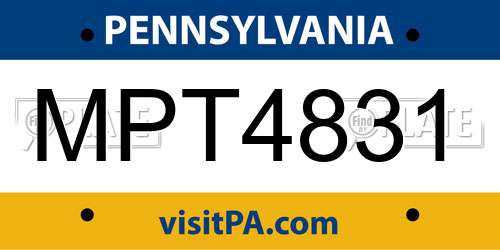 MPT4831 Pennsylvania License Plate