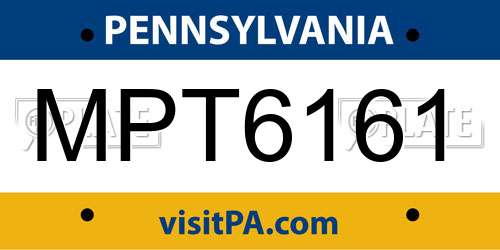 MPT6161 Pennsylvania License Plate