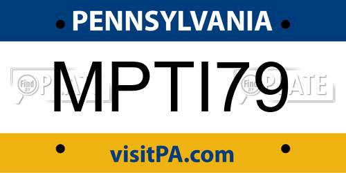 MPTI79 Pennsylvania License Plate