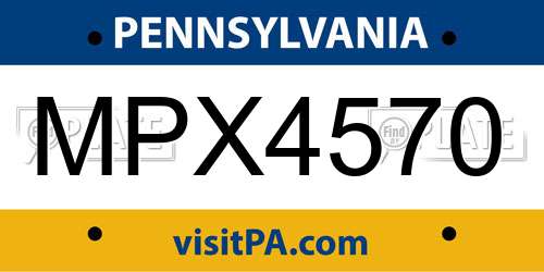 MPX4570 Pennsylvania License Plate