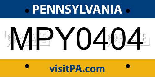 MPY0404 Pennsylvania License Plate