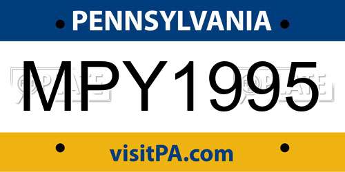 MPY1995 Pennsylvania License Plate