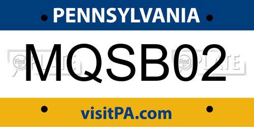 MQSB02 Pennsylvania License Plate