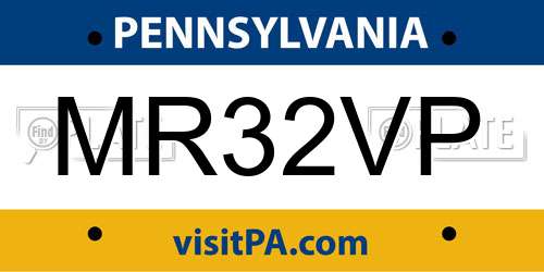MR32VP Pennsylvania License Plate