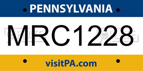 MRC1228 Pennsylvania License Plate
