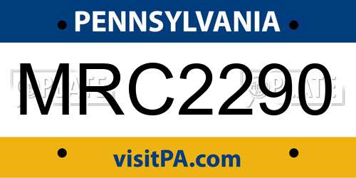 MRC2290 Pennsylvania License Plate
