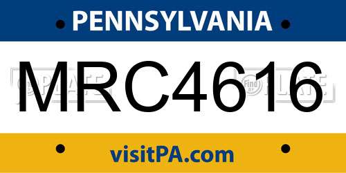 MRC4616 Pennsylvania License Plate