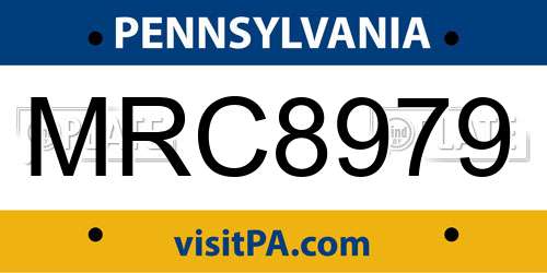 MRC8979 Pennsylvania License Plate