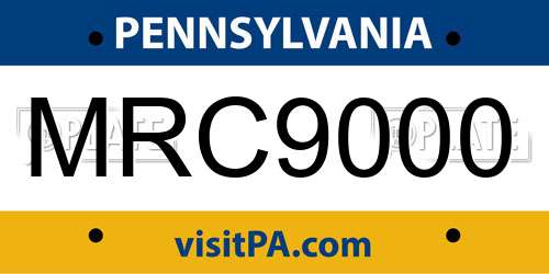 MRC9000 Pennsylvania License Plate