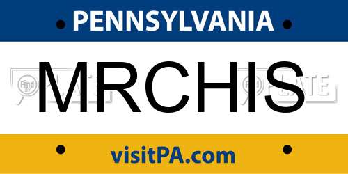 MRCHIS Pennsylvania License Plate
