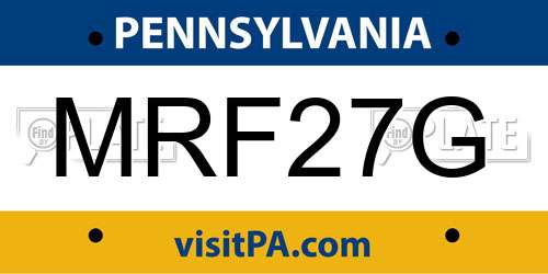 MRF27G Pennsylvania License Plate