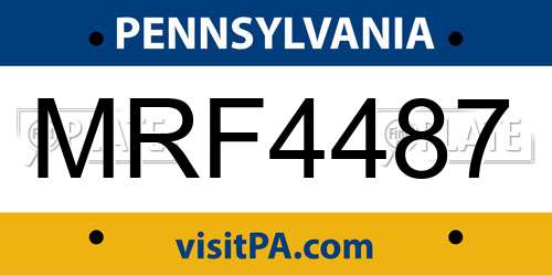 MRF4487 Pennsylvania License Plate