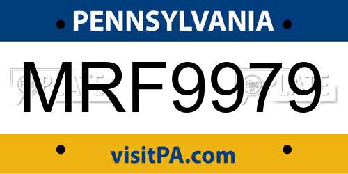 MRF9979 Pennsylvania License Plate