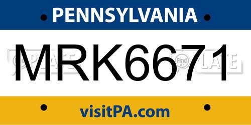 MRK6671 Pennsylvania License Plate