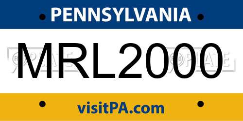 MRL2000 Pennsylvania License Plate
