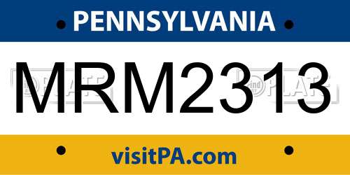 MRM2313 Pennsylvania License Plate