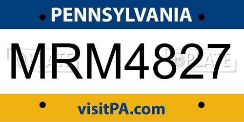 MRM4827 Pennsylvania License Plate