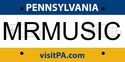 MRMUSIC Pennsylvania License Plate