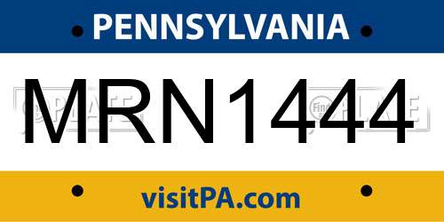 MRN1444 Pennsylvania License Plate