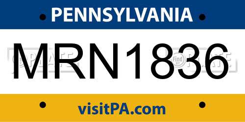 MRN1836 Pennsylvania License Plate