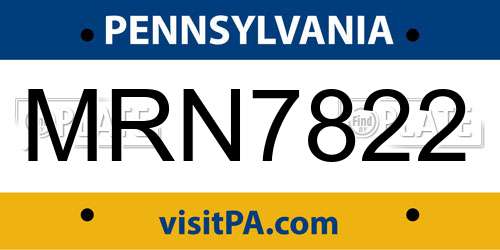 MRN7822 Pennsylvania License Plate