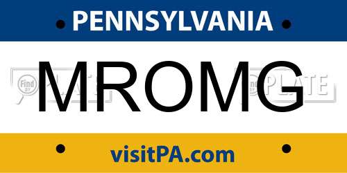 MROMG Pennsylvania License Plate