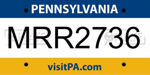 MRR2736 Pennsylvania License Plate
