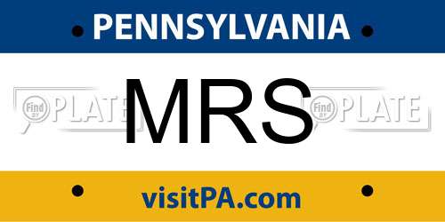 MRS Pennsylvania License Plate