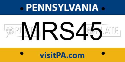 MRS45 Pennsylvania License Plate