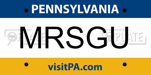 MRSGU Pennsylvania License Plate