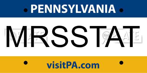 MRSSTAT Pennsylvania License Plate