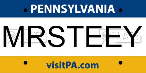 MRSTEEY Pennsylvania License Plate
