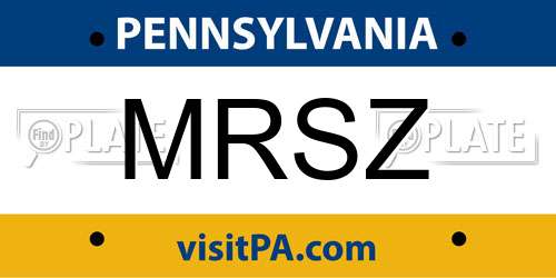 MRSZ Pennsylvania License Plate