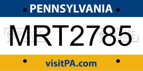 MRT2785 Pennsylvania License Plate