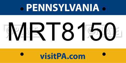 MRT8150 Pennsylvania License Plate