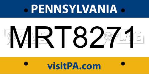 MRT8271 Pennsylvania License Plate