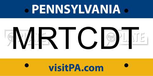 MRTCDT Pennsylvania License Plate
