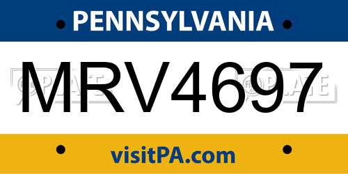 MRV4697 Pennsylvania License Plate