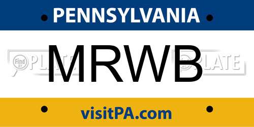 MRWB Pennsylvania License Plate
