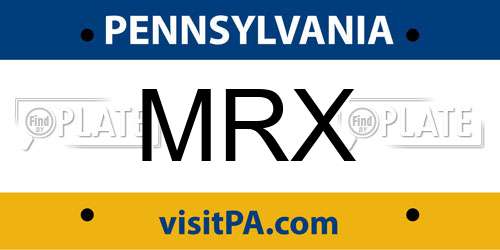 MRX Pennsylvania License Plate