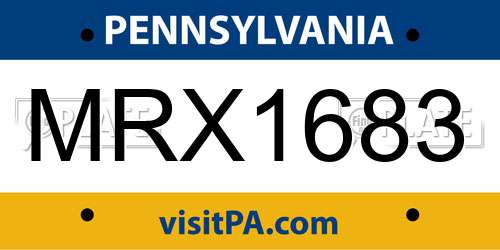 MRX1683 Pennsylvania License Plate