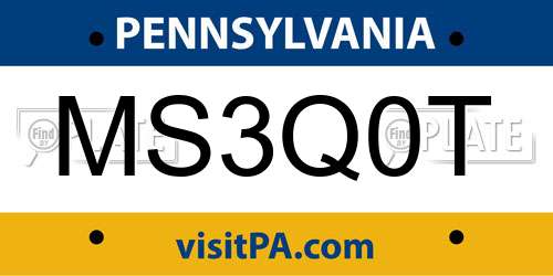 MS3Q0T Pennsylvania License Plate